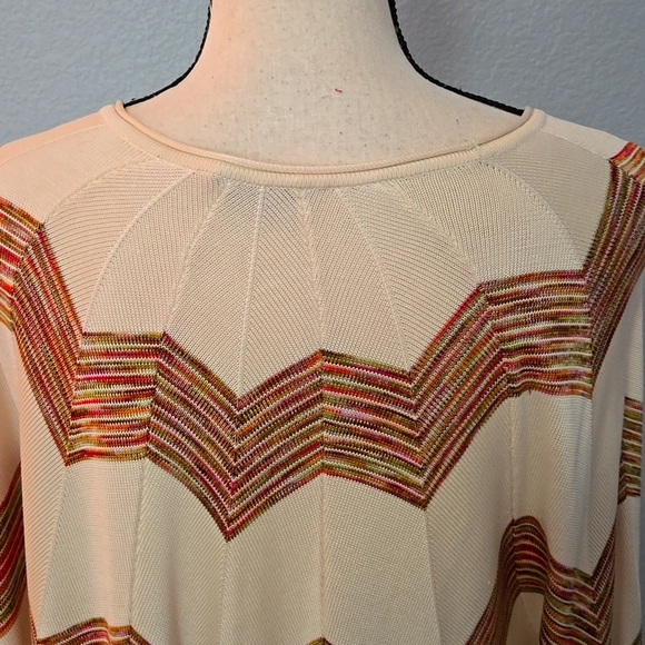 CALYPSO ST BARTH 100% Silk Striped Kimono Sleeve Poncho Style Sweater One Size - Picture 8 of 13